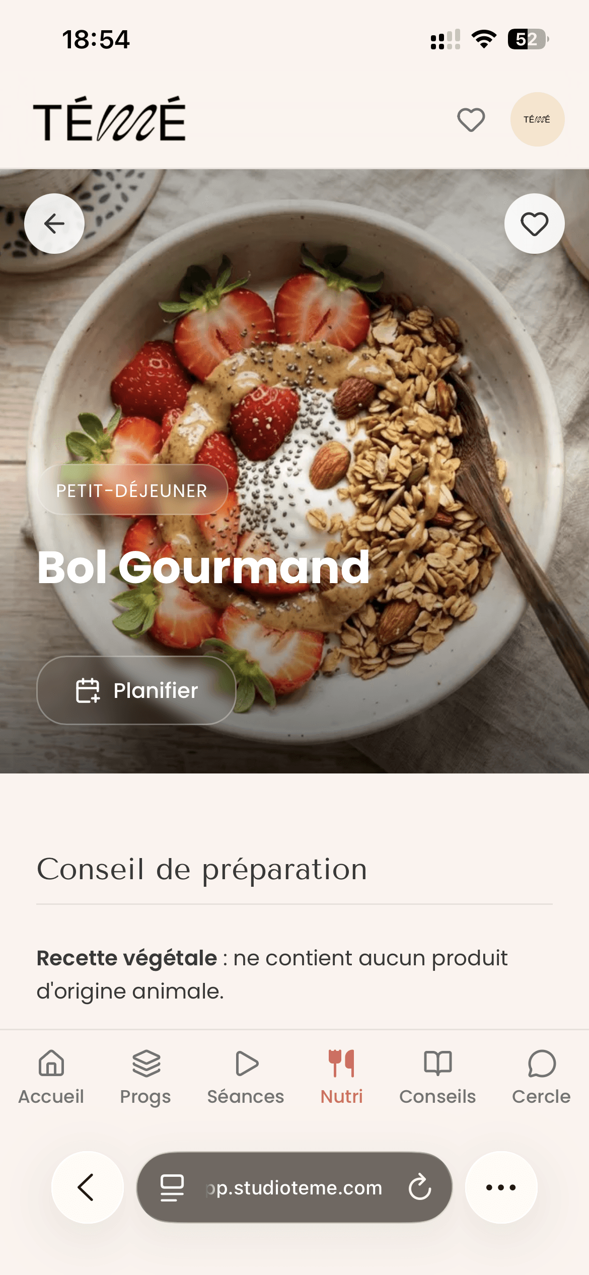 Recette de l'application Studio Témé