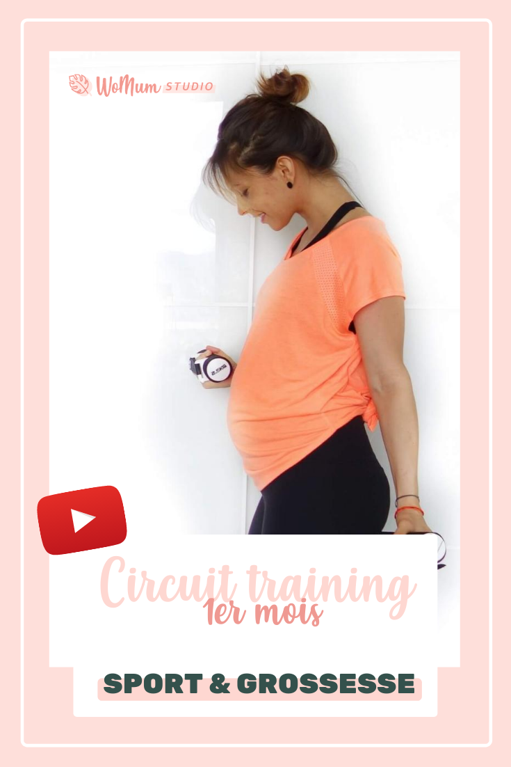 Vous souhaitez vous entraîner pendant votre grossesse ? Je vous ai concocté un circuit training prénatal spécial "premier mois de future jeune maman".